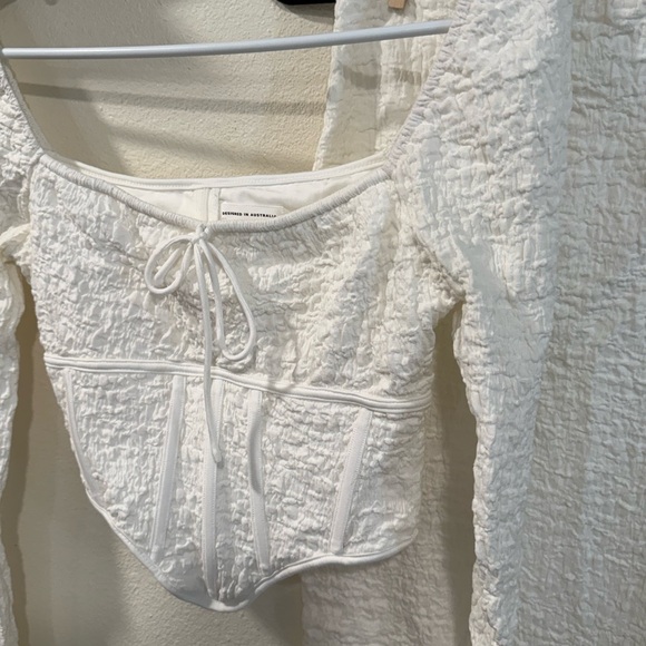 White Textured Two-Piece Set - Picture 3 of 6